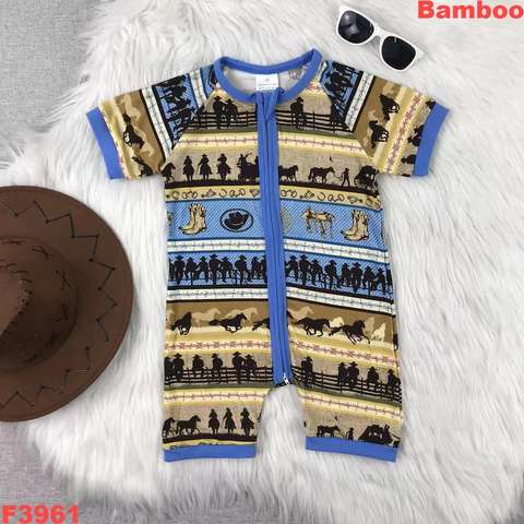 new fashionable farm print cute animals wholesale baby clothes solid jersey infant zipper pajama infant bamboo baby romper